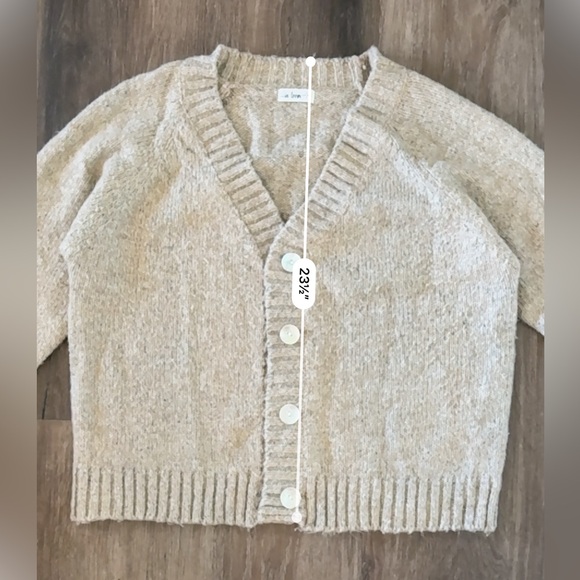 Oatmeal Cardigan with Abalone Buttons - Picture 7 of 11